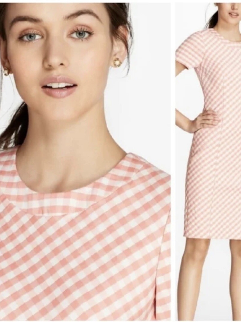 Brooks Brothers Classic Gingham Sheath Dress in Peach Size 8 Nwt Lined